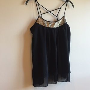 Black spaghetti strap tank top